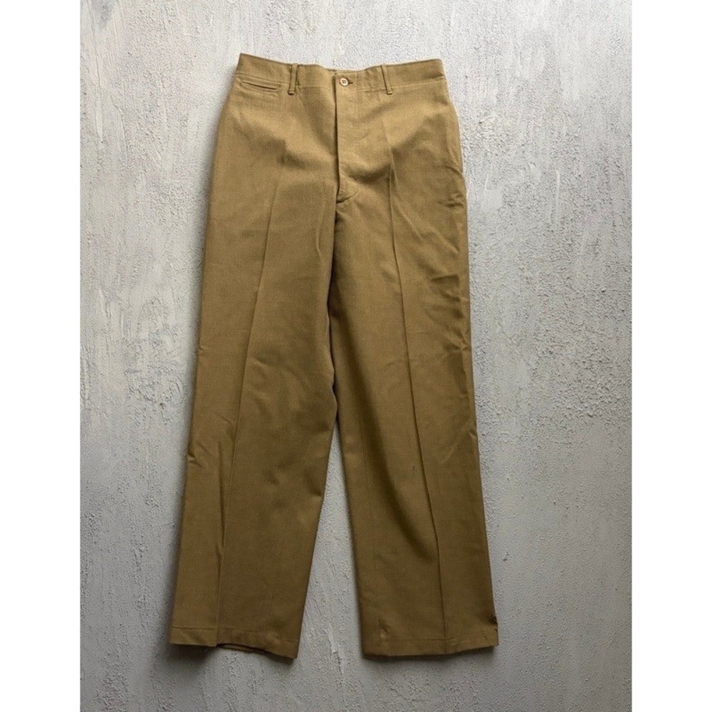 Vintage Wool Military Pants 32x32 Beige 1940s Army Trouser WW2